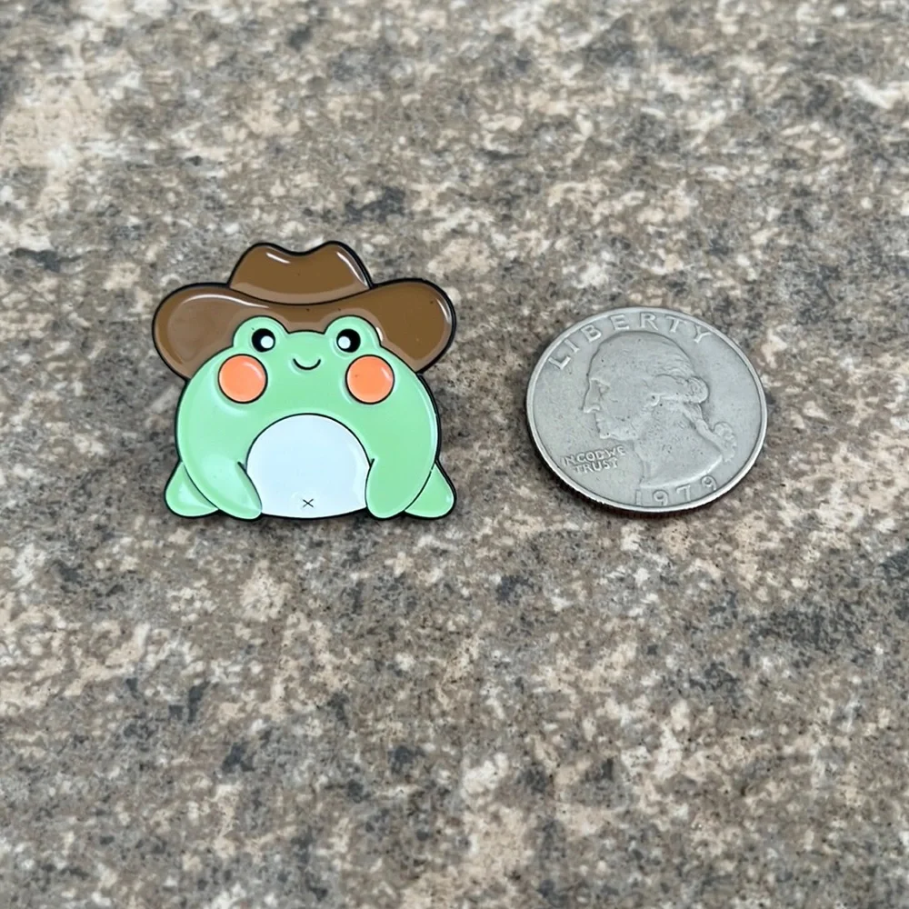 Frog with‎ Cowboy hat Western brooch lapel pin backpack pin